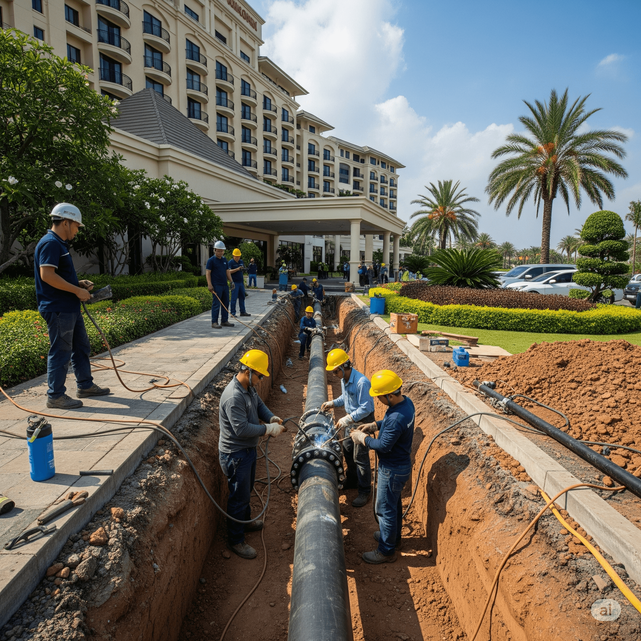 Hotel Gas Pipeline Installation